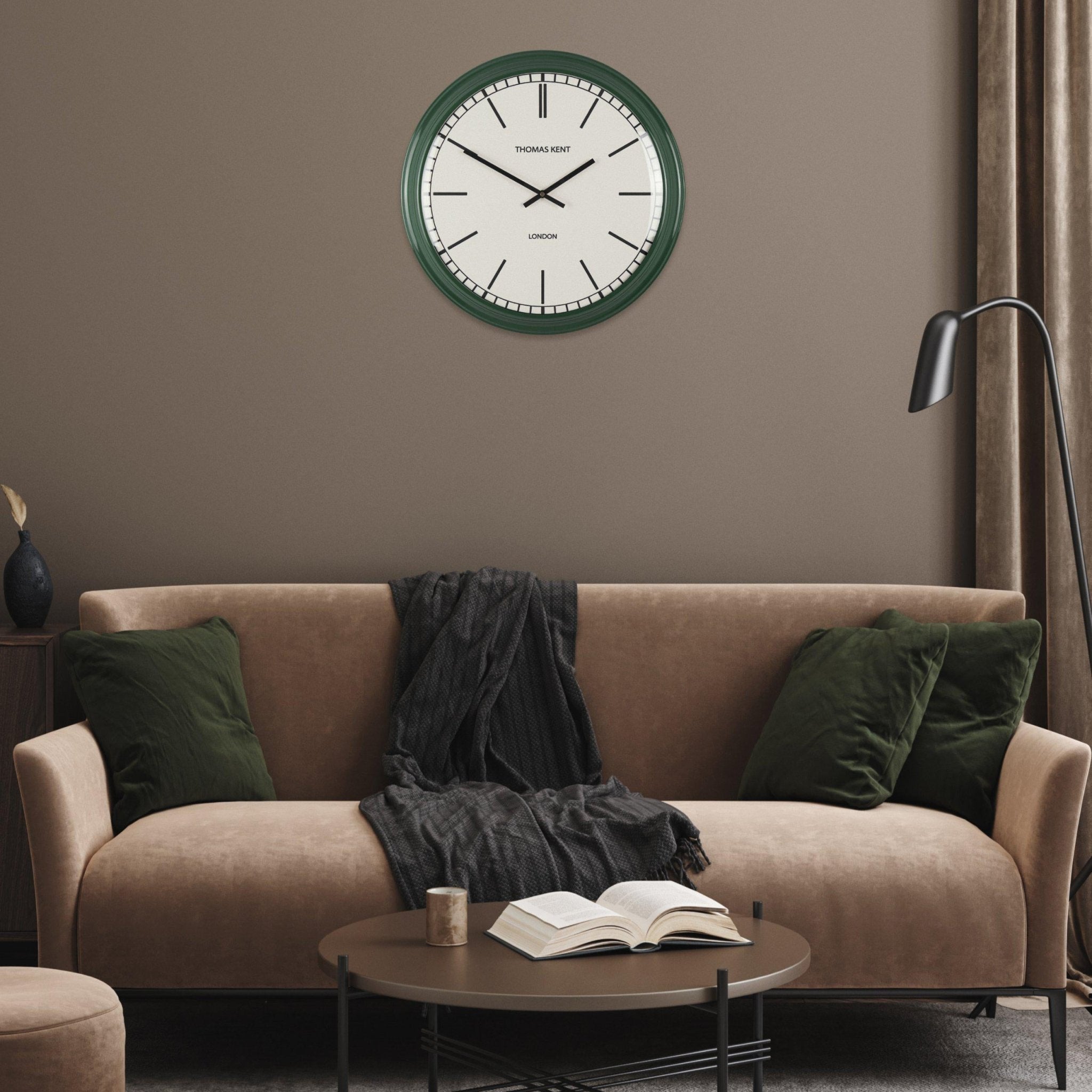 Thomas Kent Haymarket Wall Clock - Fern Green (50cm/20") - Duck Barn Interiors