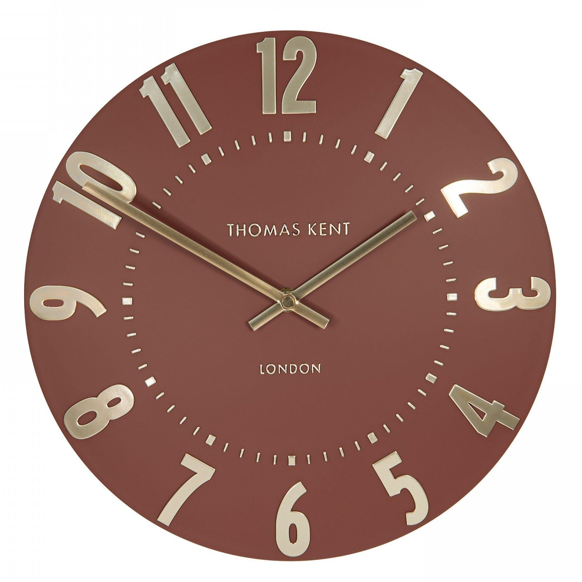 Thomas Kent Mulberry Wall Clock - Auburn (30cm/12") - Duck Barn Interiors