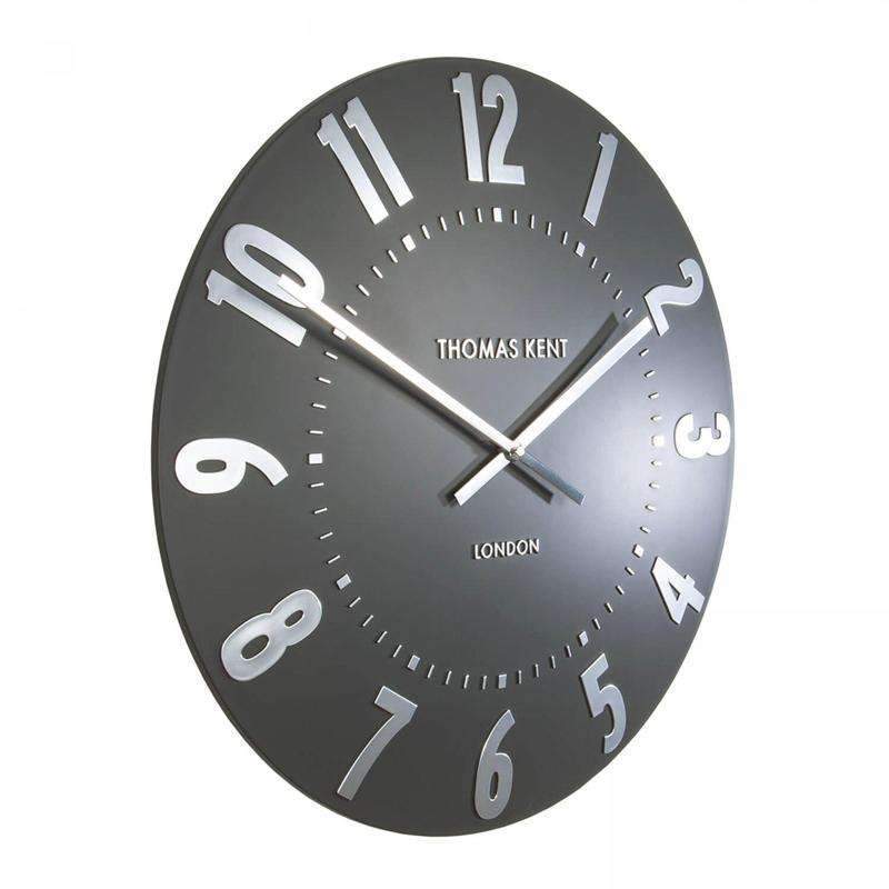 Thomas Kent Mulberry Wall Clock - Graphite Silver (50cm/20") - Duck Barn Interiors