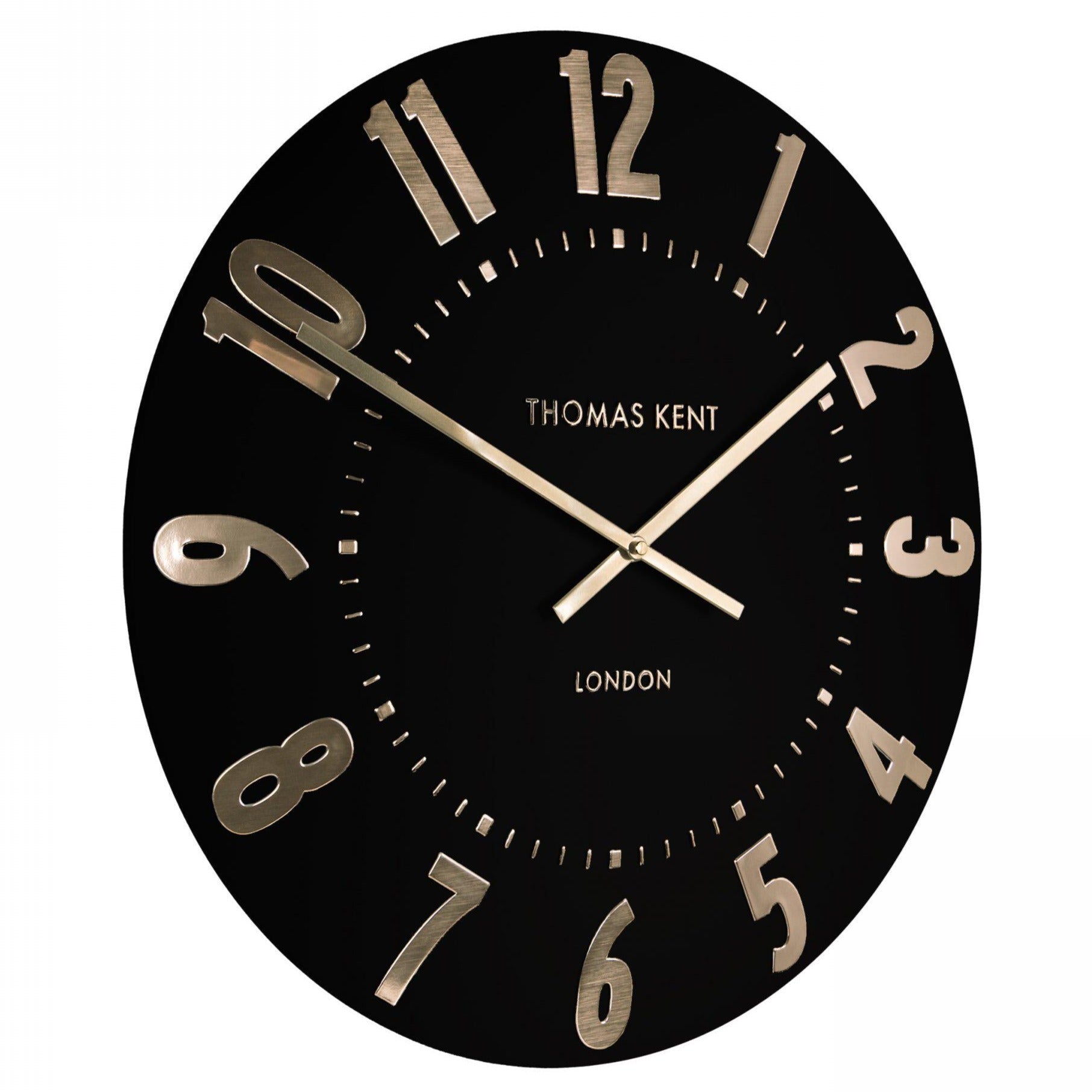 Thomas Kent Mulberry Wall Clock - Noir (30cm/12") - Duck Barn Interiors