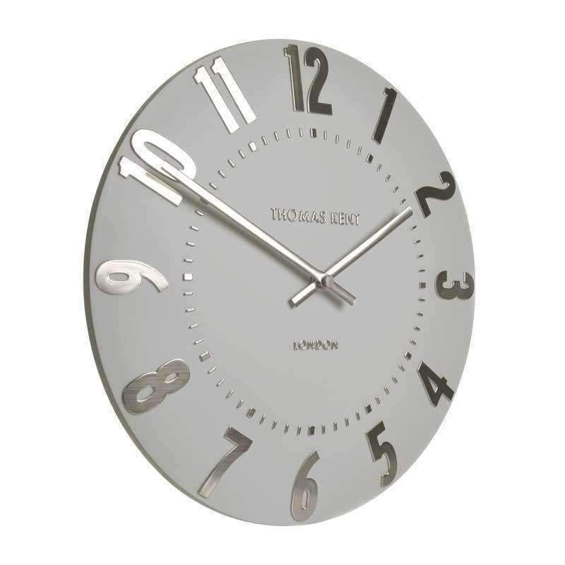 Thomas Kent Mulberry Wall Clock - Silver Cloud (30cm/12") - Duck Barn Interiors