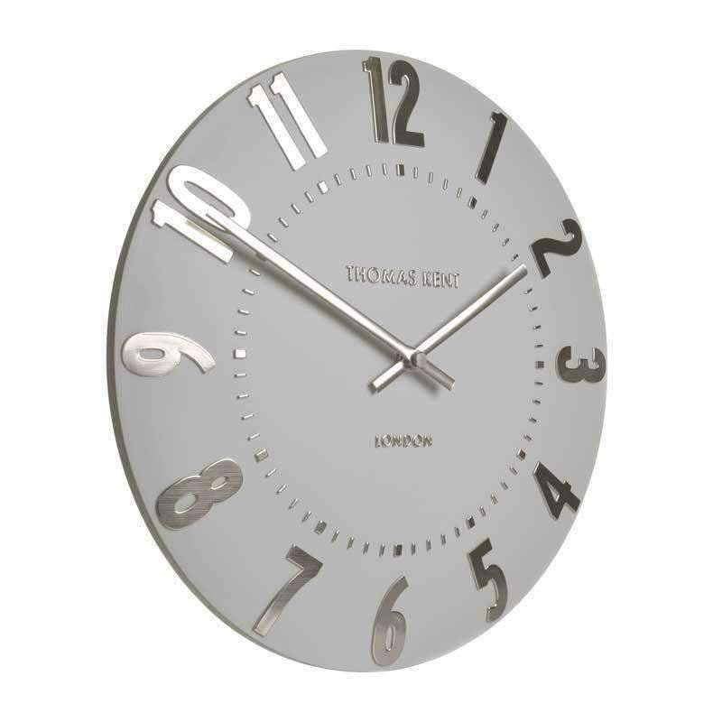 Thomas Kent Mulberry Wall Clock - Silver Cloud (50cm/20") - Duck Barn Interiors