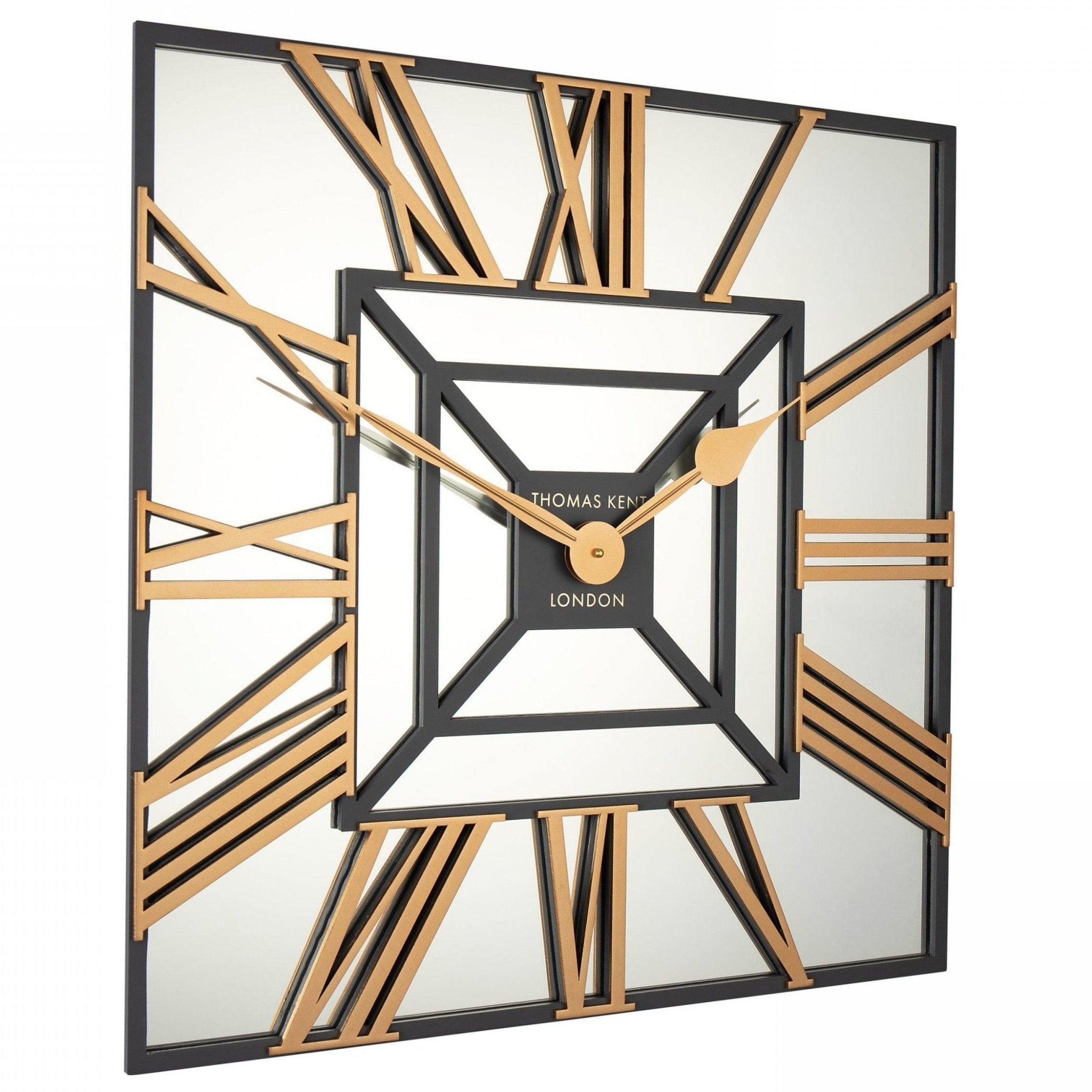 Thomas Kent Star Mirrored Square Wall Clock (60cm/24") - Duck Barn Interiors