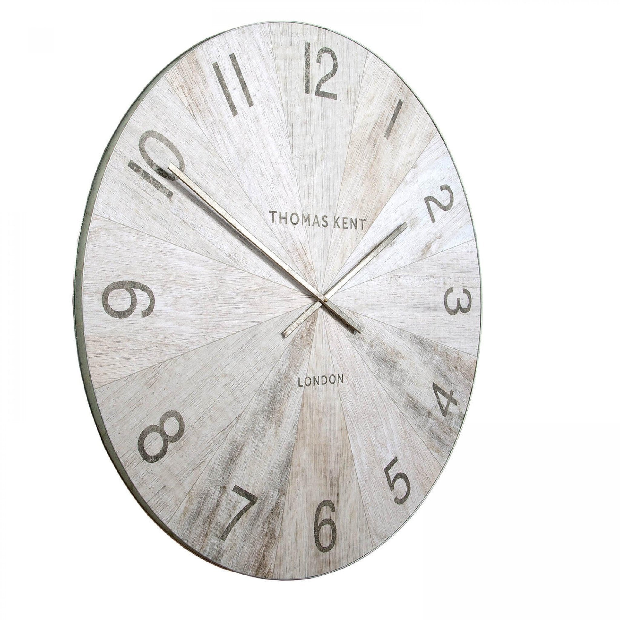 Thomas Kent Wharf Wall Clock Pickled Oak (114cm/45") - Duck Barn Interiors