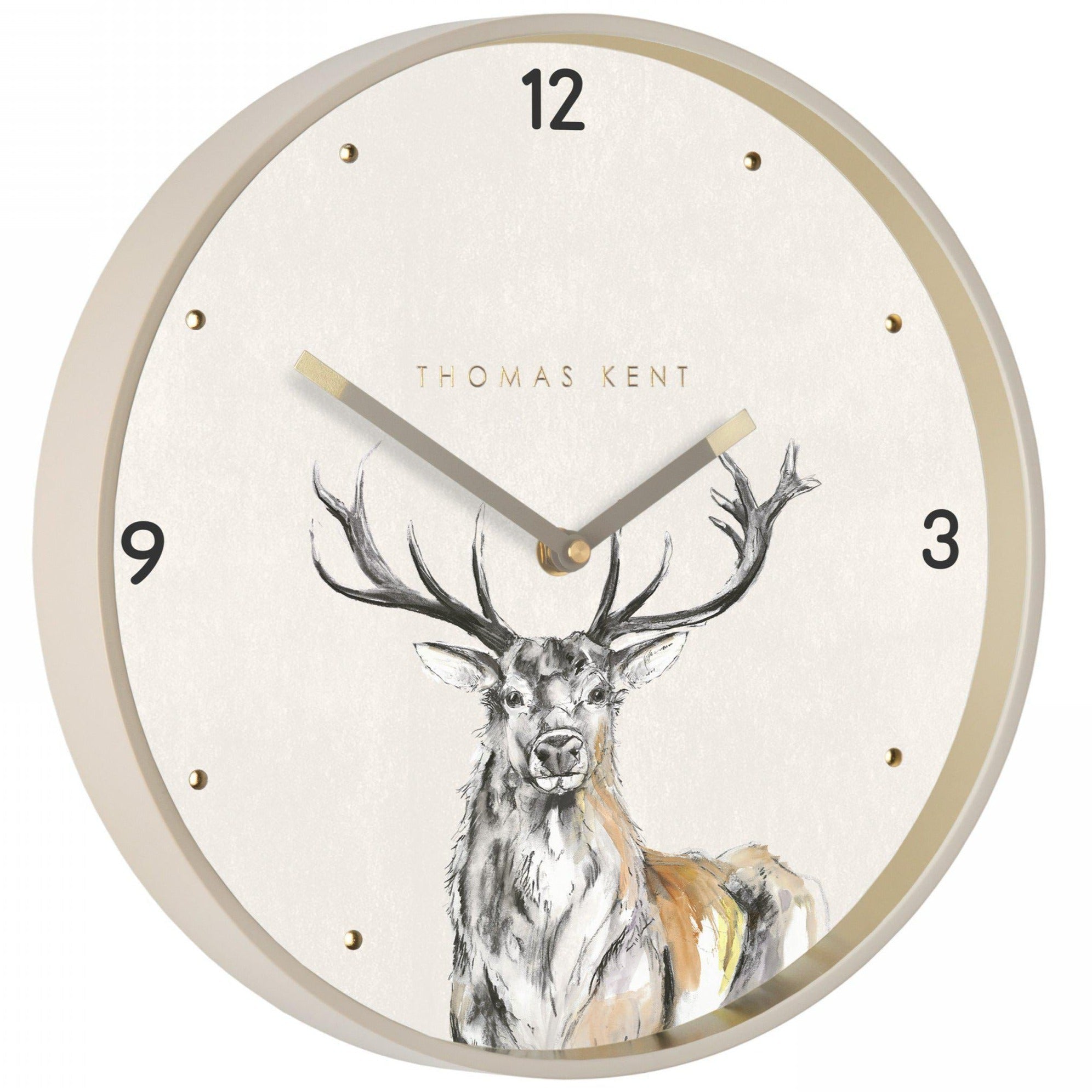 Thomas Kent Wild Stag Wall Clock (30cm/12") - Duck Barn Interiors