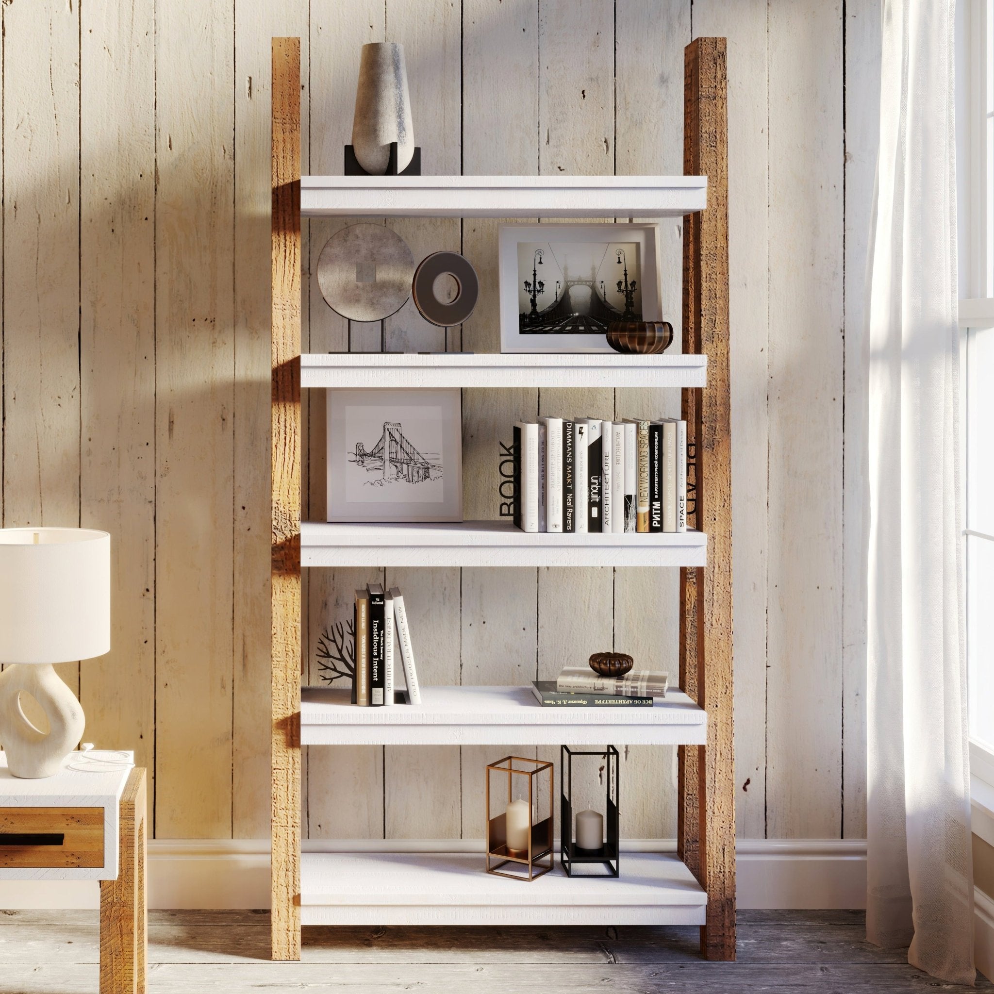Trinity Reclaimed Wood Large Open Bookcase - Duck Barn Interiors