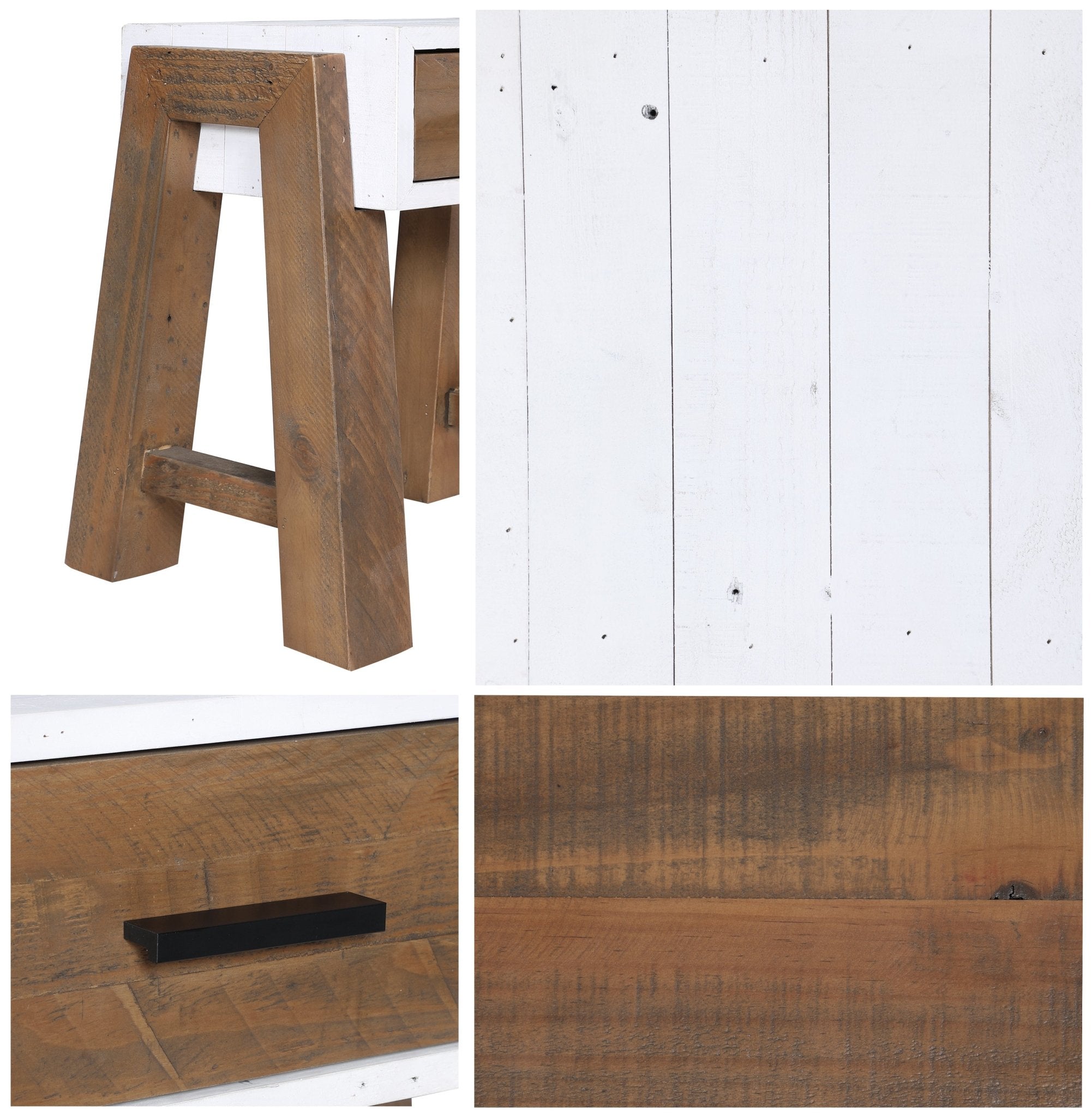 Trinity Reclaimed Wood Side Table With One Drawer - Duck Barn Interiors