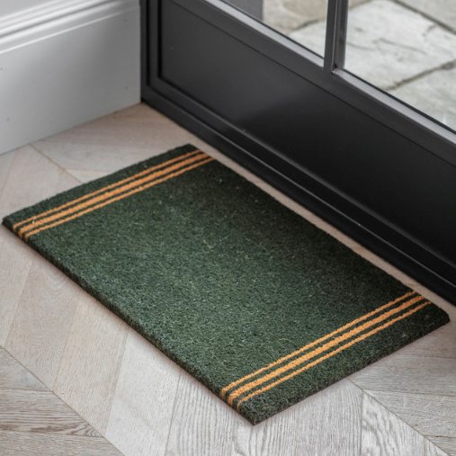 Triple Stripe Doormat - Forest Green (2 sizes) - Duck Barn Interiors