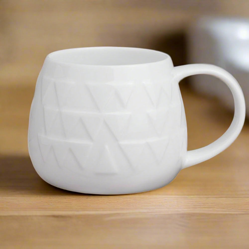 Tulip White Bone China Mug - Zig Zag1 - Duck Barn Interiors