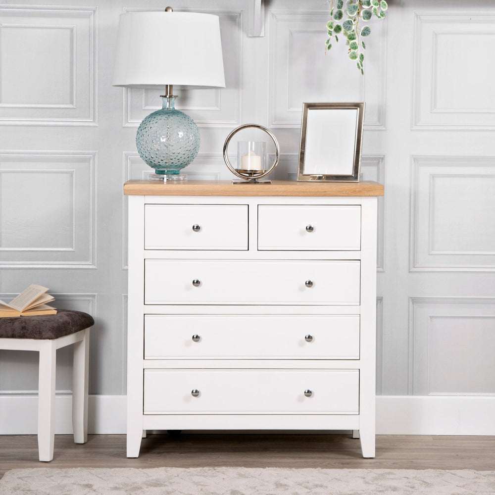 Windsor White 2 Over 3 Chest of Drawers1 - Duck Barn Interiors