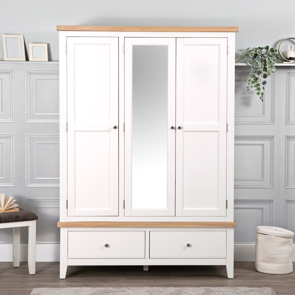 Windsor White 3 Door Wardrobe1 - Duck Barn Interiors