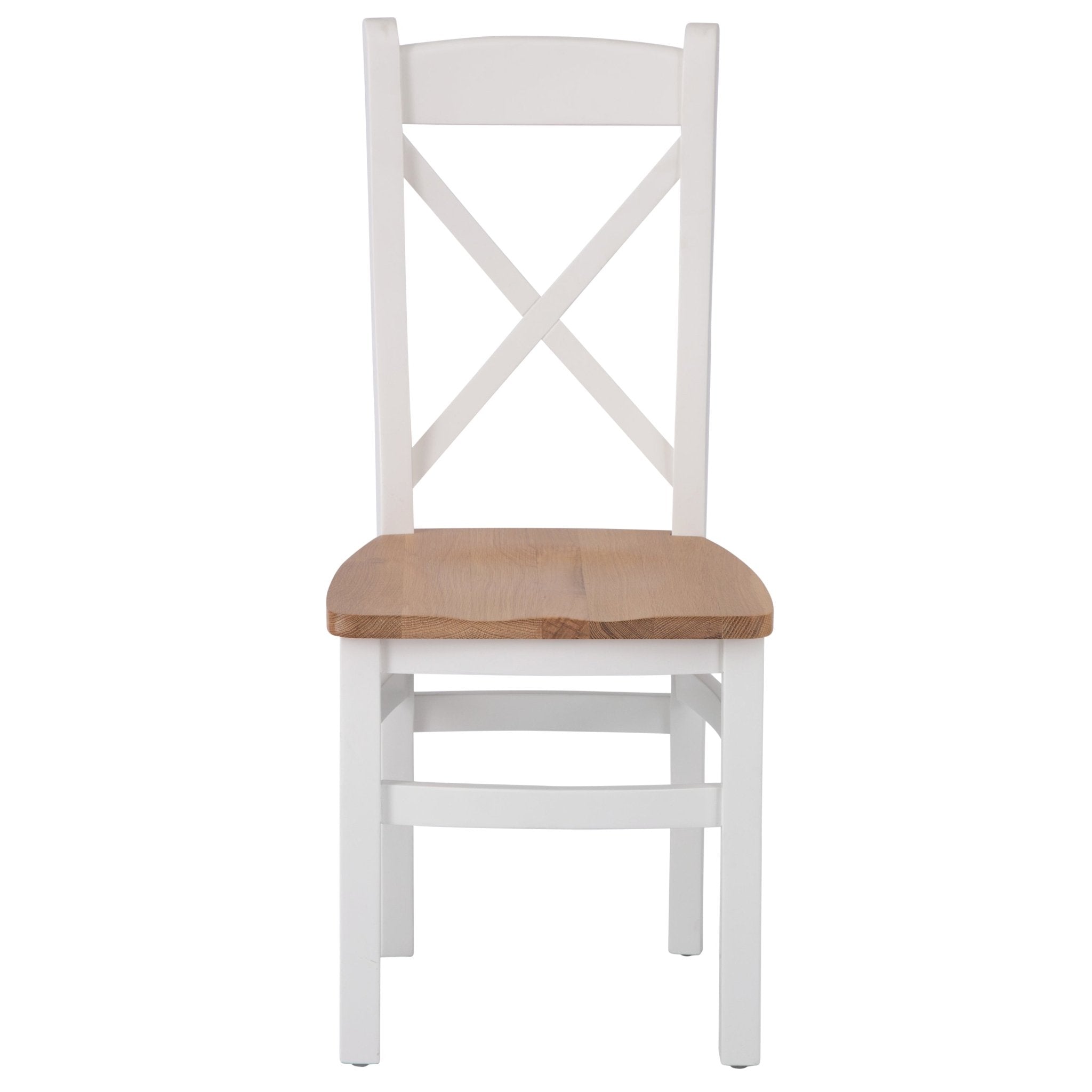 Windsor White Cross Back Chair Wooden Seat - Duck Barn Interiors