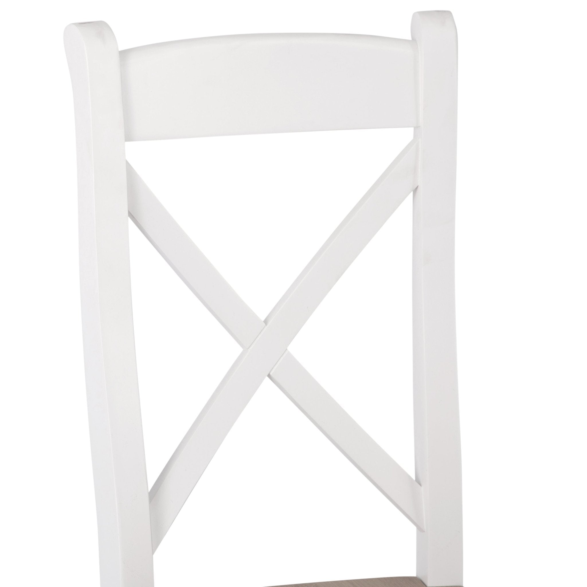 Windsor White Cross Back Chair Wooden Seat - Duck Barn Interiors