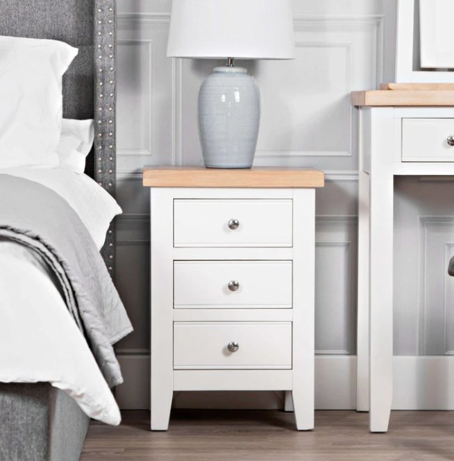 Windsor White Large Bedside Cabinet1 - Duck Barn Interiors