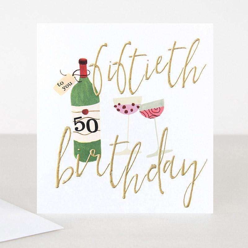 Wine 50th Birthday Card - Duck Barn Interiors