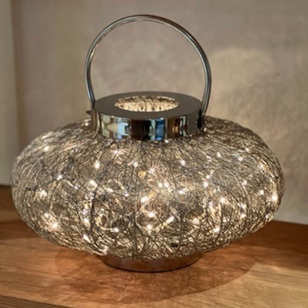 Wire Weave Lamp with Fairy Lights (3 Sizes) - Duck Barn Interiors